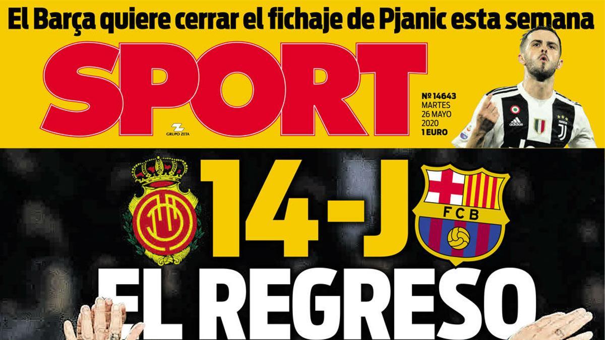 Esta es la portada de SPORT del 26 de mayo