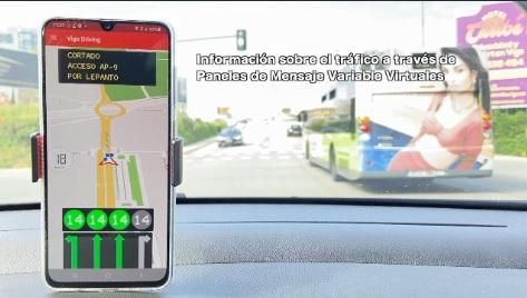 La app también informa sobre el tráfico a través de Paneles de Mensaje Variables Virtuales.