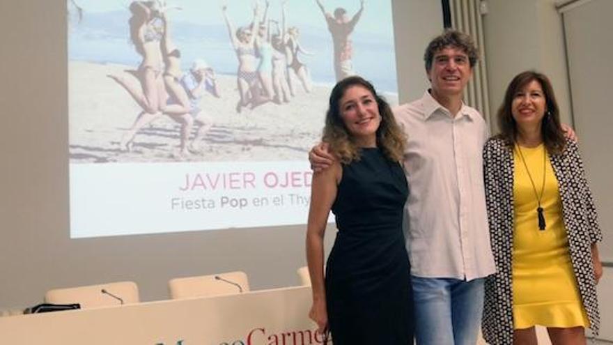 Lourdes Moreno, Javier Ojeda y Gemma del Corral, ayer en el Thyssen.