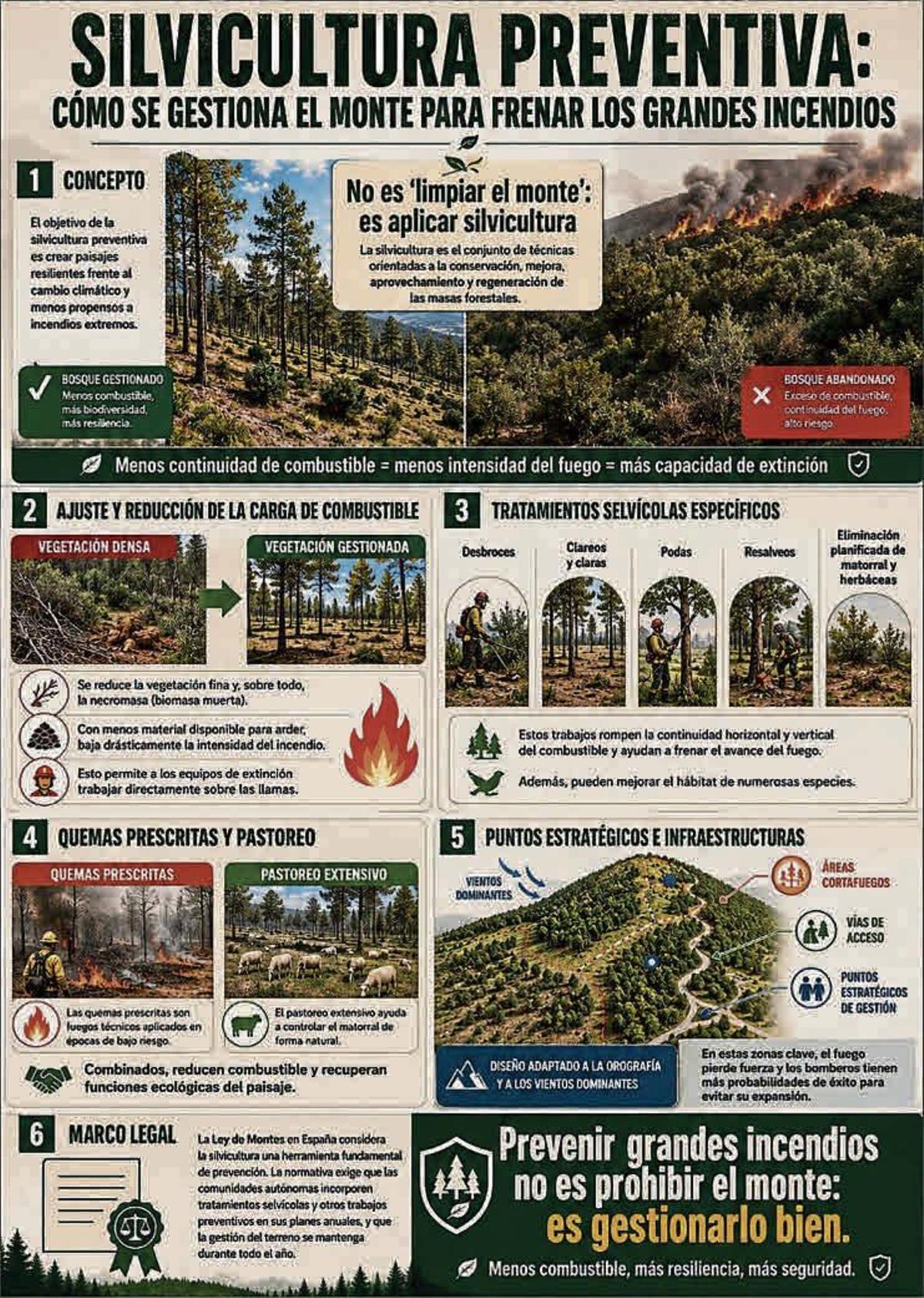 Silvicultura preventiva: cómo se gestiona el monte para frenar los grandes incendios.