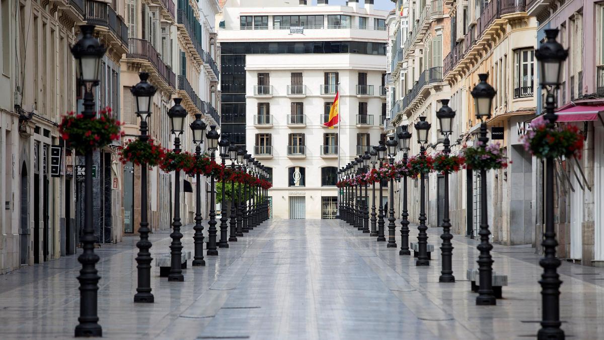 La calle Larios de Málaga, durante el confinamiento domiciliario.