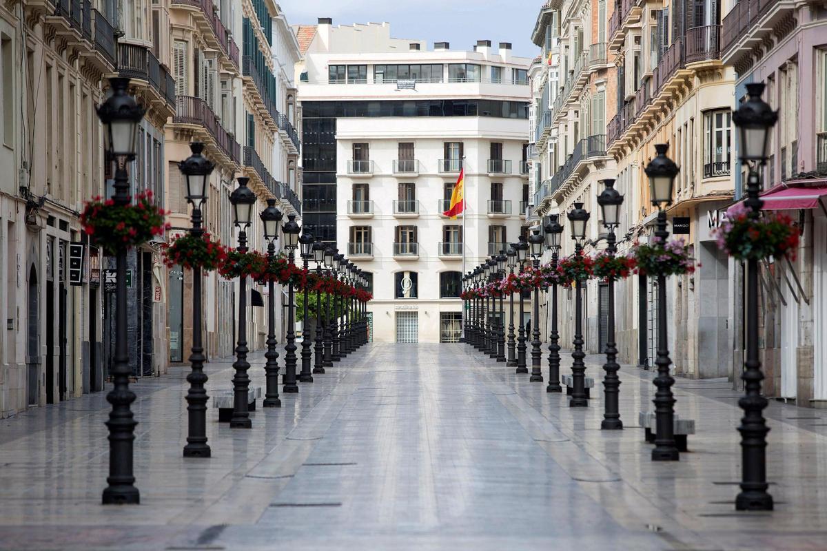 La calle Larios de Málaga, durante el confinamiento domiciliario.