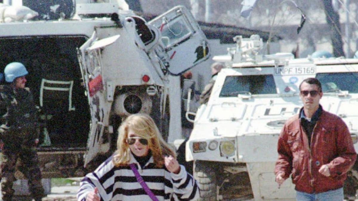 Avenida de los francotiradores en Sarajevo en 1995.