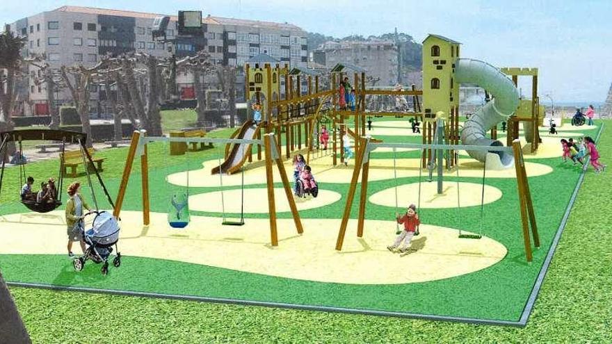 Recreación del parque infantil de A Palma en cuanto termine la reforma.