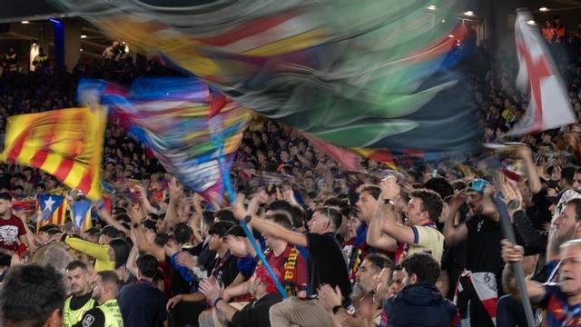 La grada d’animació de l’Spotify Camp Nou.