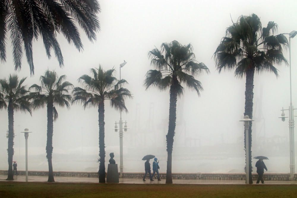 La borrasca Filomena también arrastra vientos y mala mal hasta la costa de Málaga.