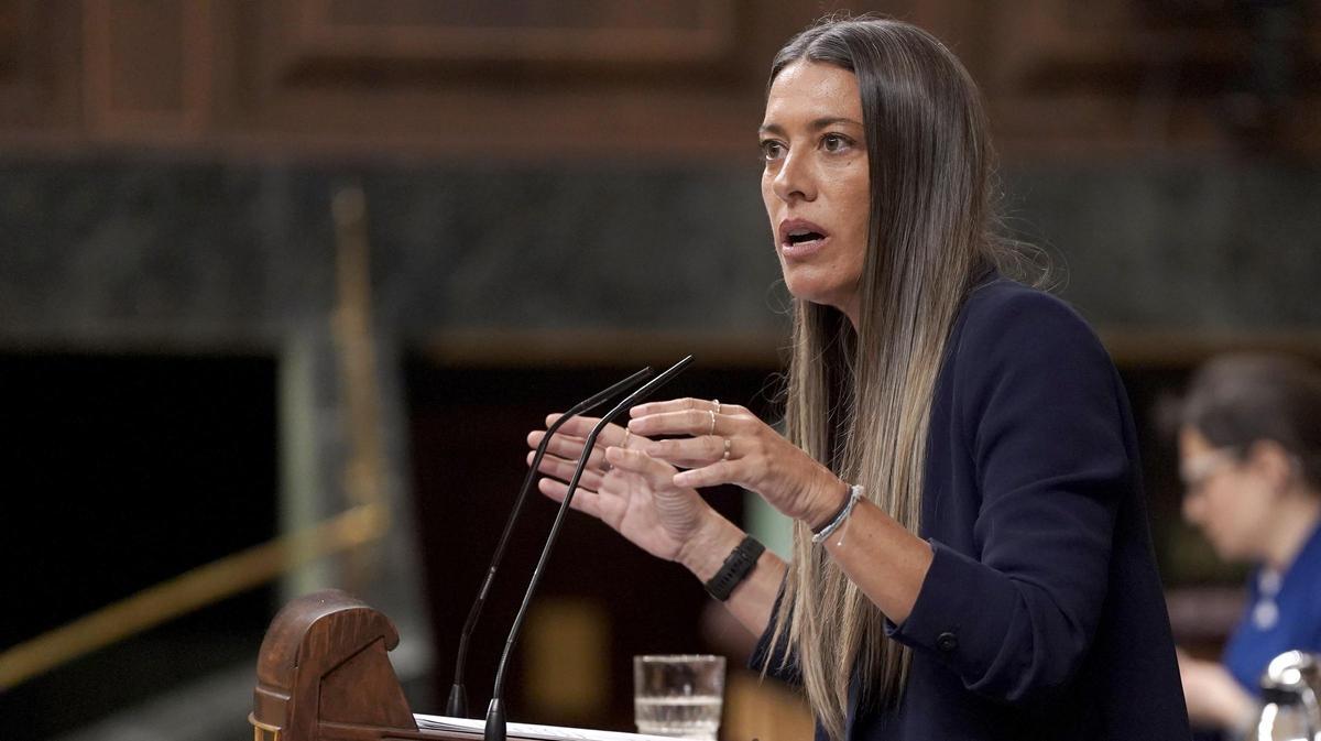 La portavoz de Junts en el Congreso, Miriam Nogueras, este miércoles.