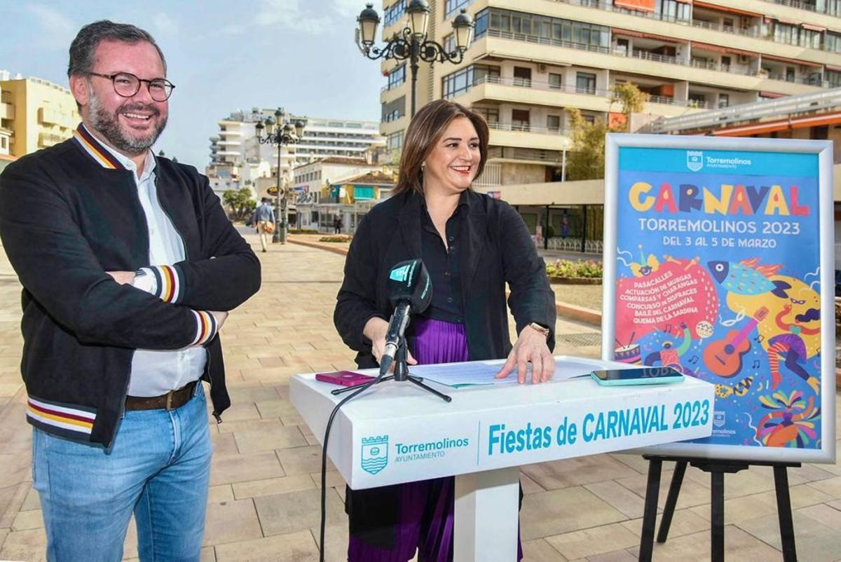 La alcaldesa de Torremolinos, Margarita del Cid, durante la presentación de las actividades del carnaval