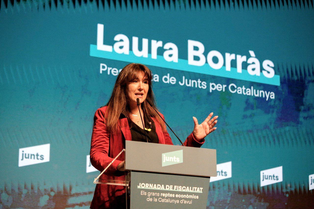La presidenta de Junts, Laura Borràs, en una jornada sobre fiscalidad