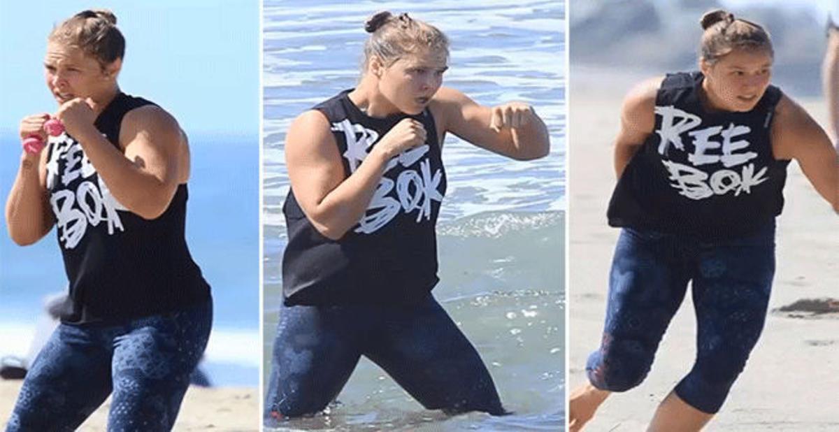 Ronda Rousey prepara su vuelta en la playa