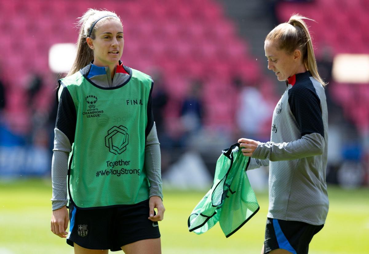 Las imágenes del entrenamiento oficial del Barça en el estadio de la final de la UWCL
