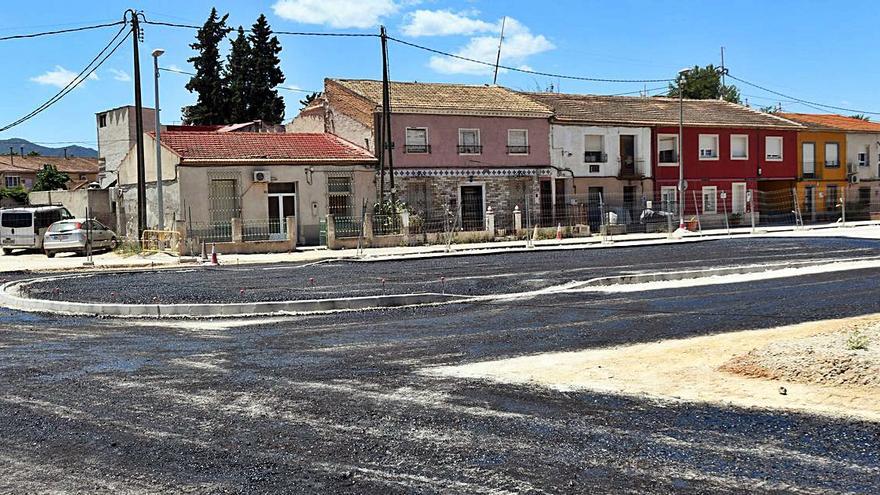 Estado actual de las obras en el cruce de Senda de Los Garres.