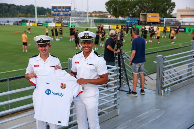 Así ha sido el entrenamiento del Barça en la Base Naval de la Marina de Annapolis para preparar el clásico