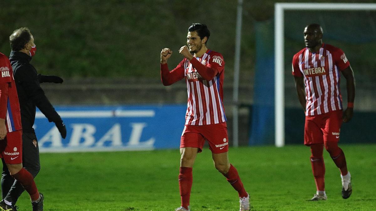 Cristian Salvador celebra el pase en Copa del Rey frente al Amorebieta