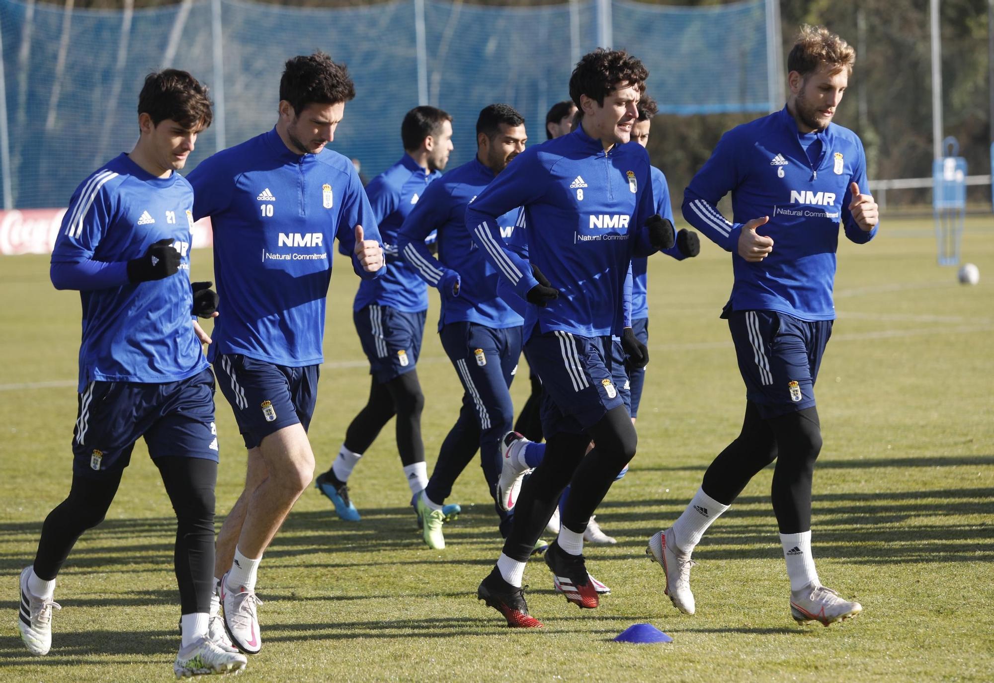 El entrenamiento del Oviedo esta mañana