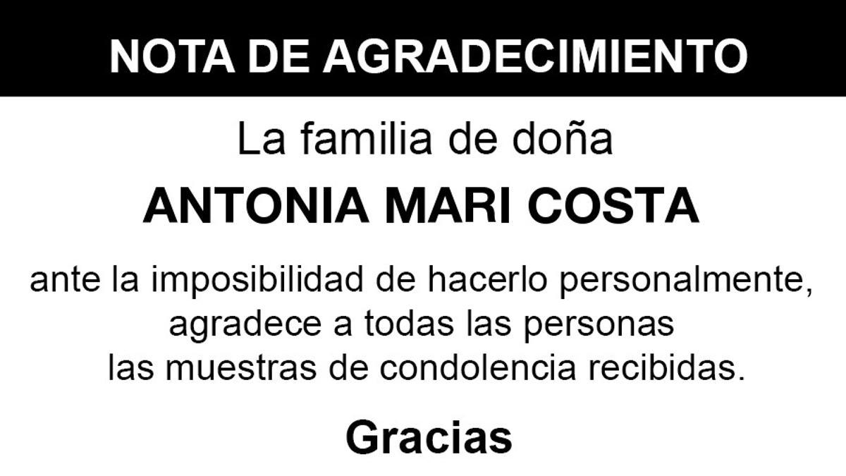 Nota Antonia Marí Costa