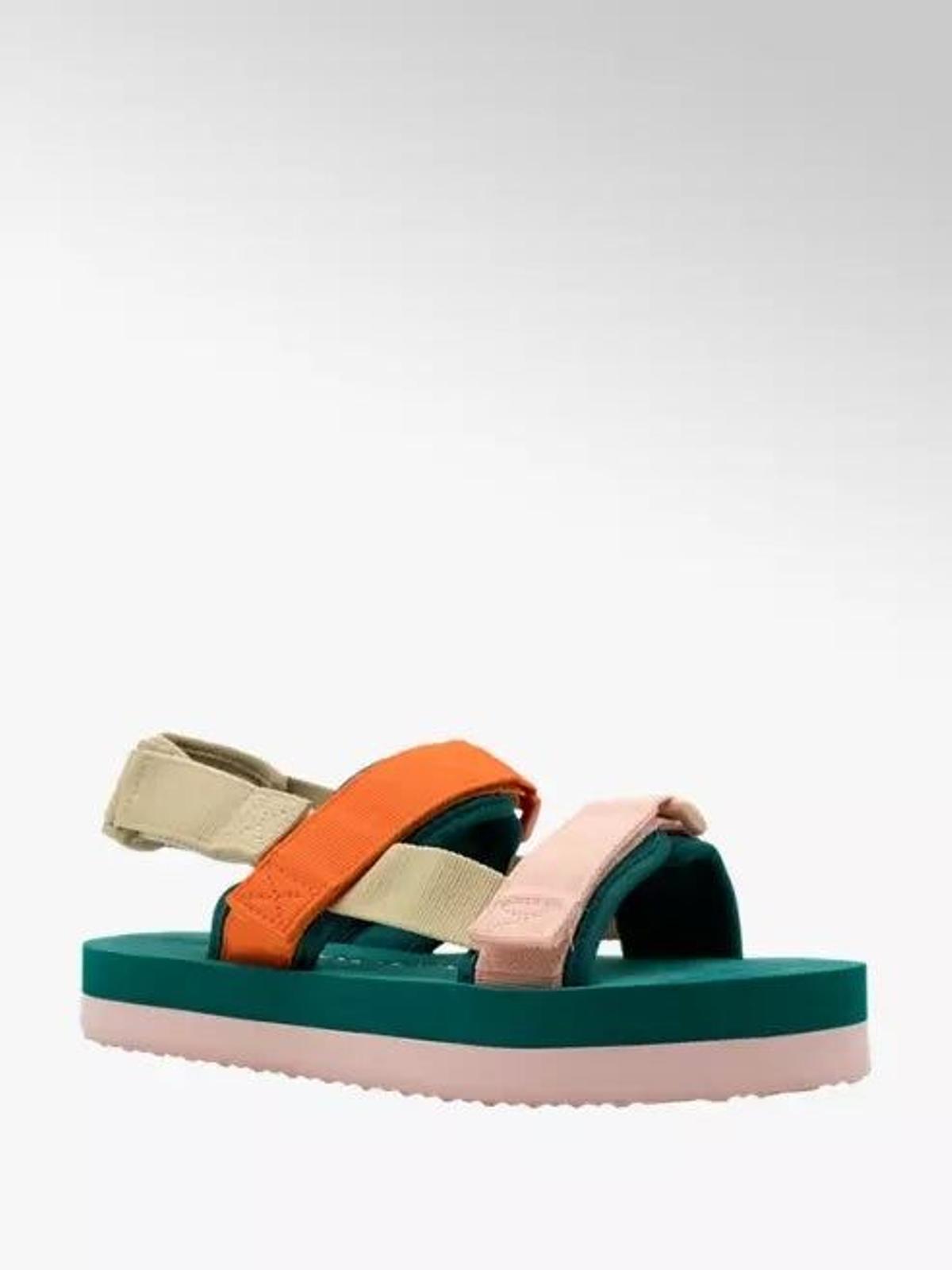 Sandalias de tiras de colores (en Deichmann)