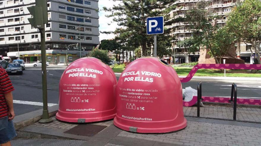 Contenedores en la Plaza de España.