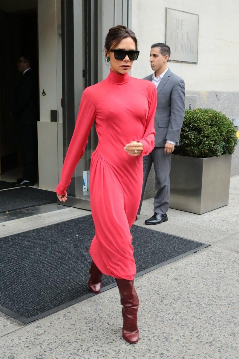 Victoria Beckham luciendo pezones en Nueva York