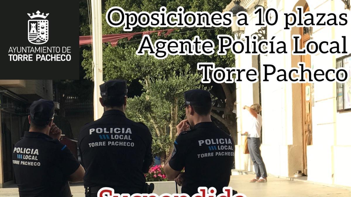 Torre Pacheco suspende la primera prueba de las oposiciones para Policía Local