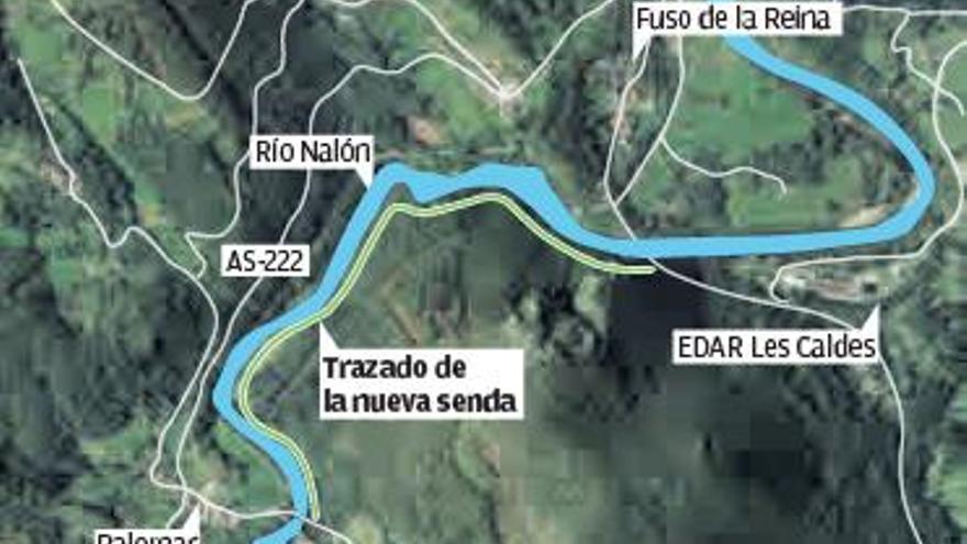 Una espectacular pasarela, paralela al río Nalón, unirá Fuso con Ribera de Arriba 