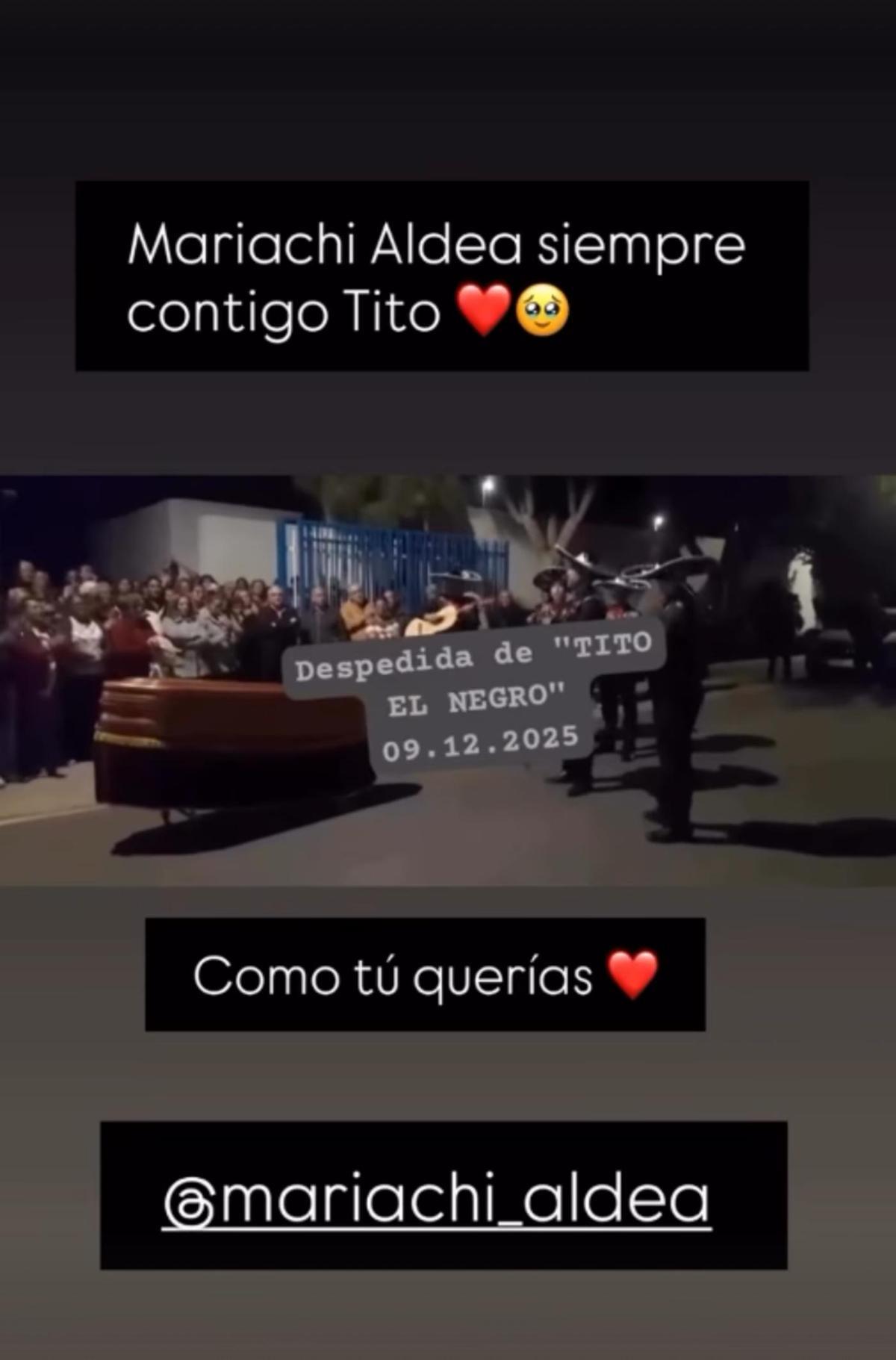 Emotiva despedida del Mariachi Aldea a Tito 'el Negro'