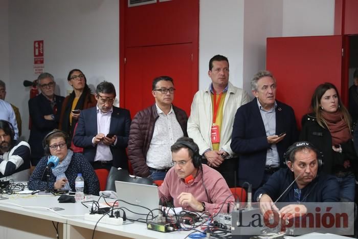 Así fue la noche electoral en la sede del PSOE en la Región de Murcia