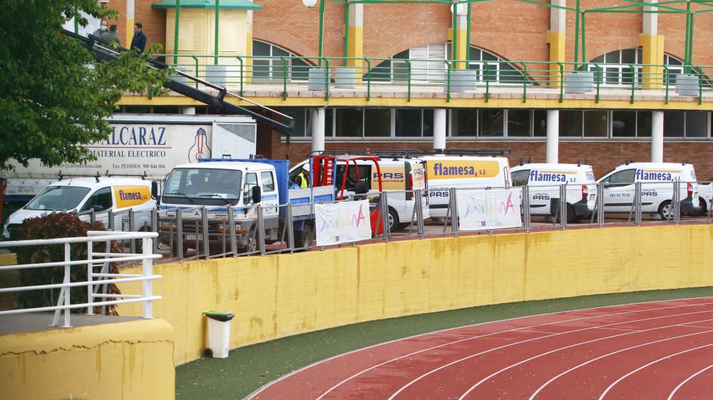 Las obras de acondicionamiento de la ciudad deportiva de Carranque como hospital de campaña continúan con la previsión de que finalicen en esta semana.