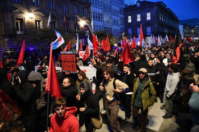 Manifestación en A Coruña contra la actuación policial en la manifestación de María Pita contra el acto de VOX