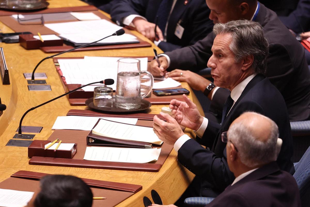 El secretario general de los Estados Unidos, Antony Blinken, durante la Asamblea General de la ONU.