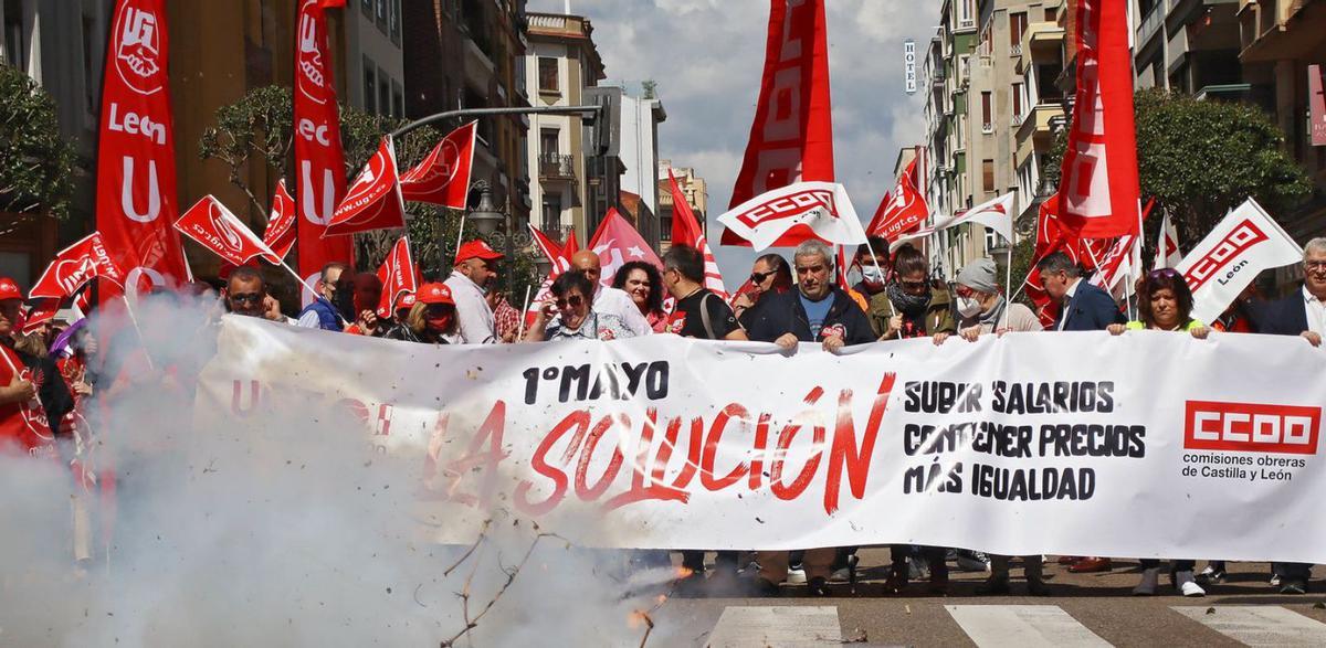 Manifestación en León con motivo del Día Internacional del Trabajo. | Peio García / ICAL