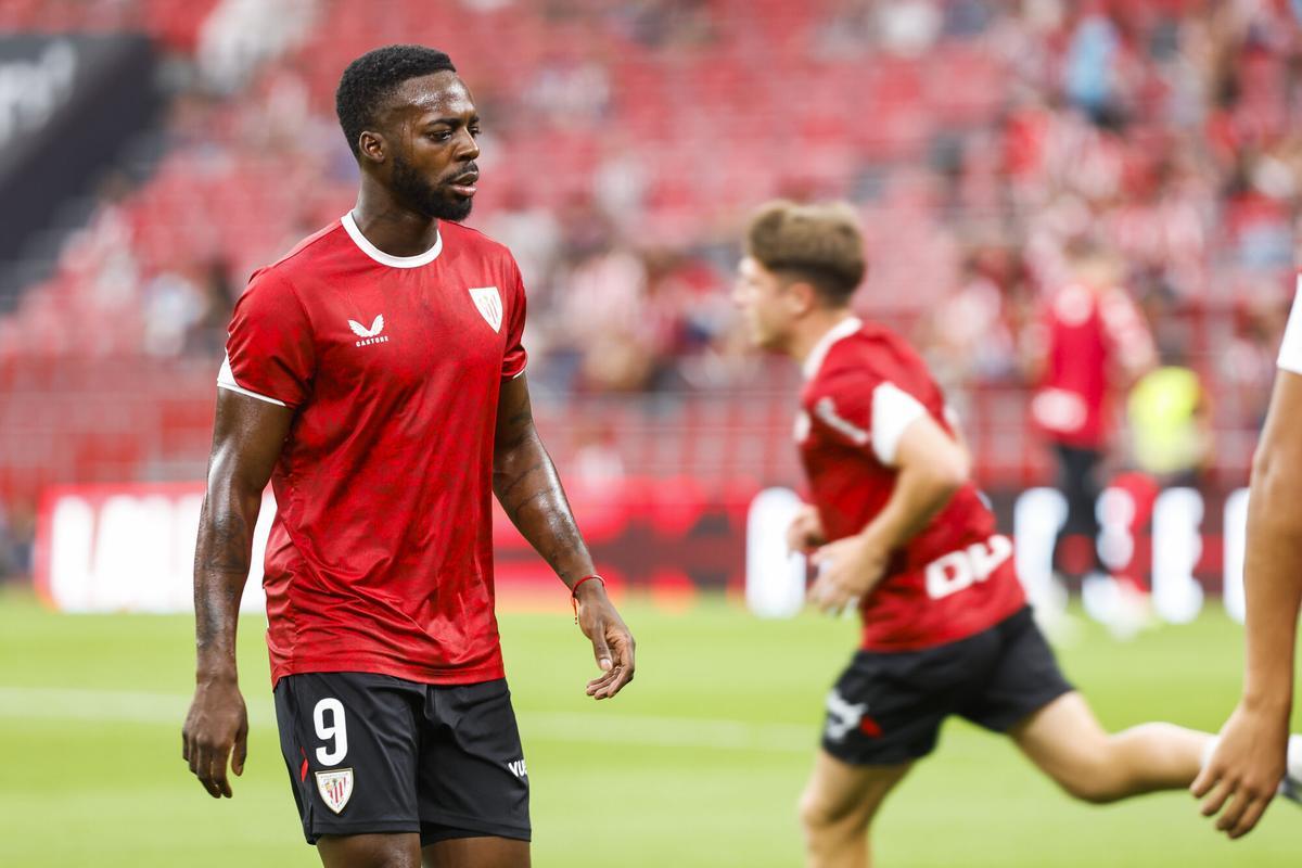 El delantero del Athletic Club Iñaki Williams, en el estadio de San Mamés, en Bilbao