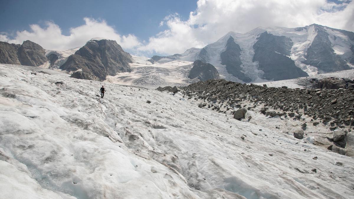 El glaciar Pers, cerca del refugio alpino de Pontresina, en Suiza