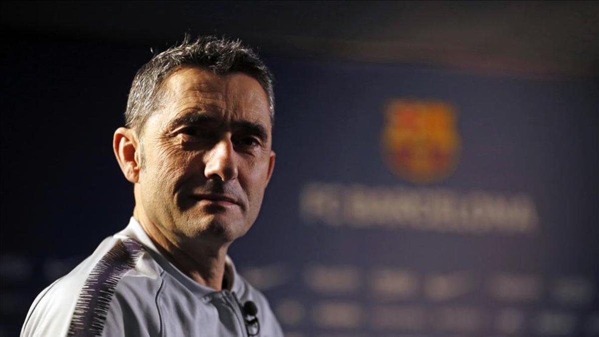 Ernesto Valverde, durante la entrevista concedida a Barça TV