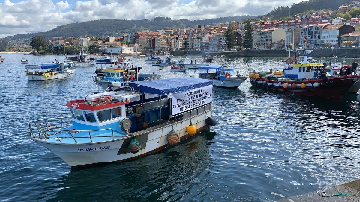 Un momento durante una de las protestas de hoy en Galicia