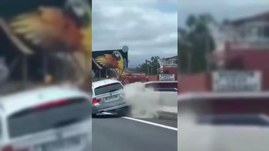 Impacta contra la barrera lateral de la TF-5 y huye: "Va a matar a alguien"