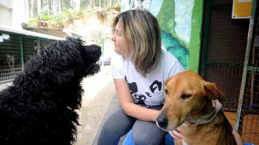 Olga Costa, en las instalaciones del refugio canino de Corvillón. // Iñaki Abella