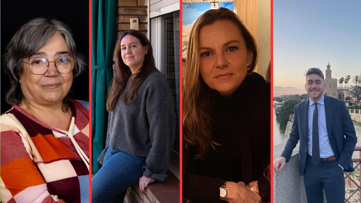 Un montaje de las cuatro personas entrevistadas para este reportaje