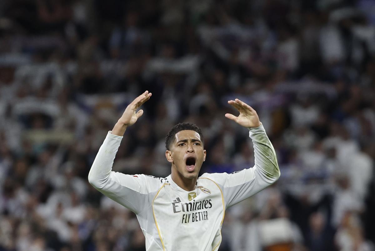 Jude Bellingham celebra una acción en el Clásico