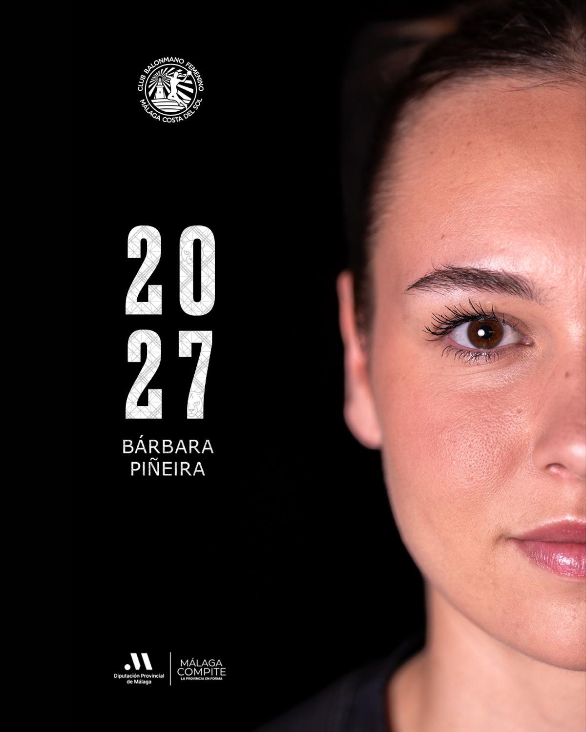 Cartel de la renovación de Bárbara Piñeira hasta 2027