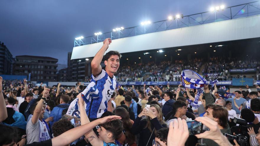 Las reacciones de los protagonistas del ascenso del Aviles: del &quot;hay muchas ganas de fútbol&quot; del presidente a uno &quot;de los mejores días&quot; de la vida de un jugador