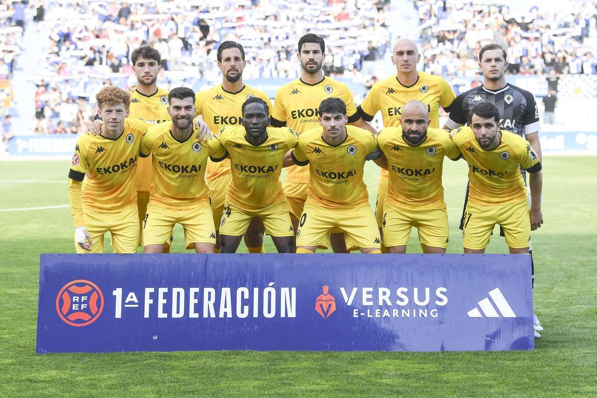 Primera titularidad con el Hércules de Sergio Gutiérrez 'Guti' el pasado 19 de abril, en Sabadell.