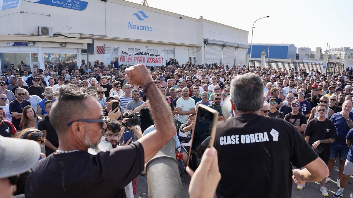 Trabajadores del metal de Cádiz, en manifestación.