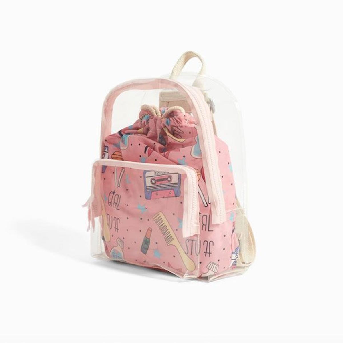 Bolsos capricho de Zara Kids: mochila trasnparente