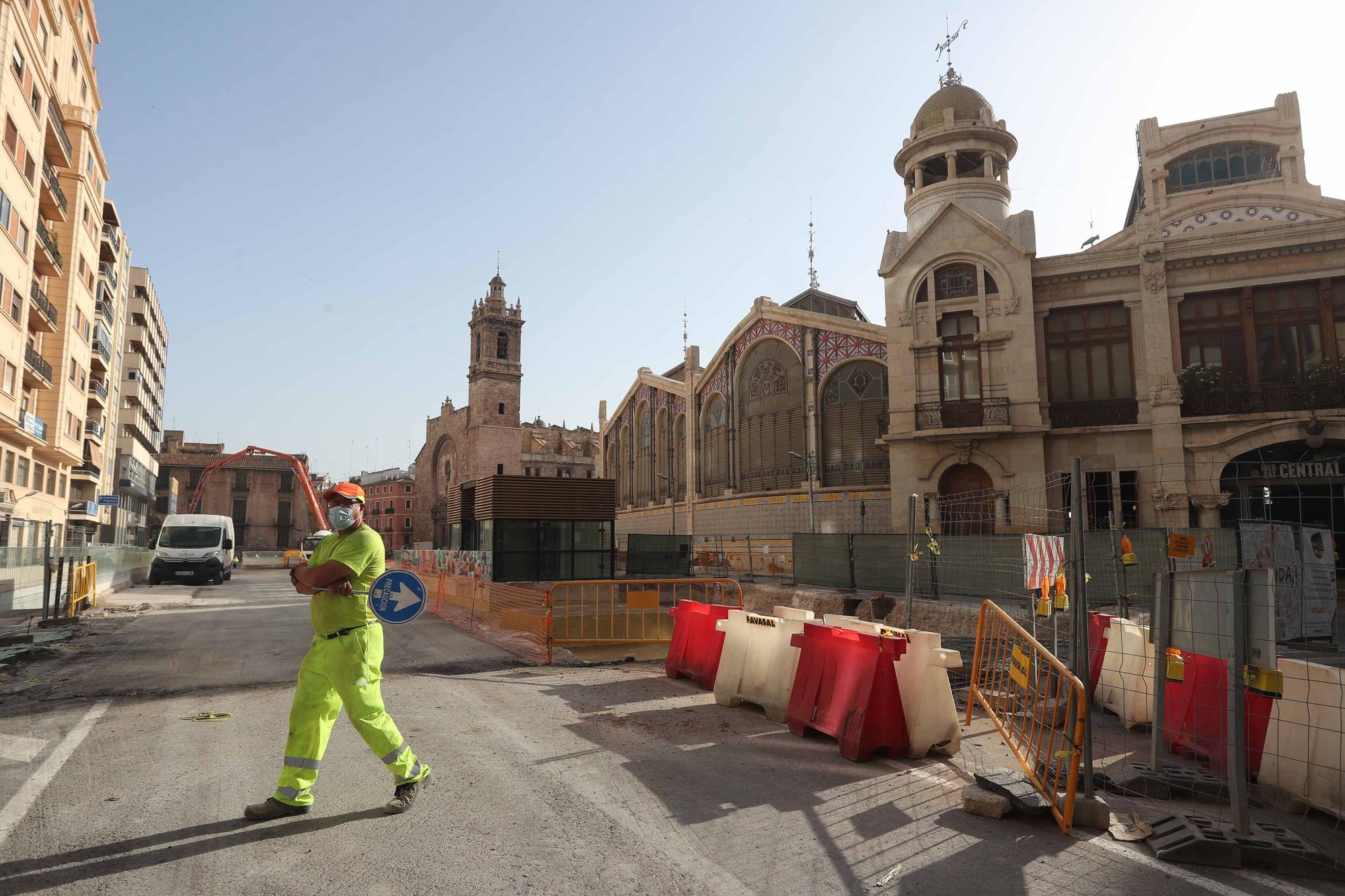 Avanzan las obras en el entorno del Mercado Central