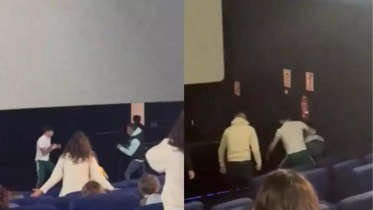 Un hombre grita a su mujer y desata una brutal pelea contra un boxeador en un cine de León