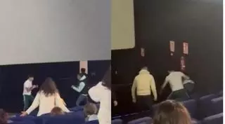 El vídeo de la brutal pelea en un cine durante la proyección de Garfield: La película