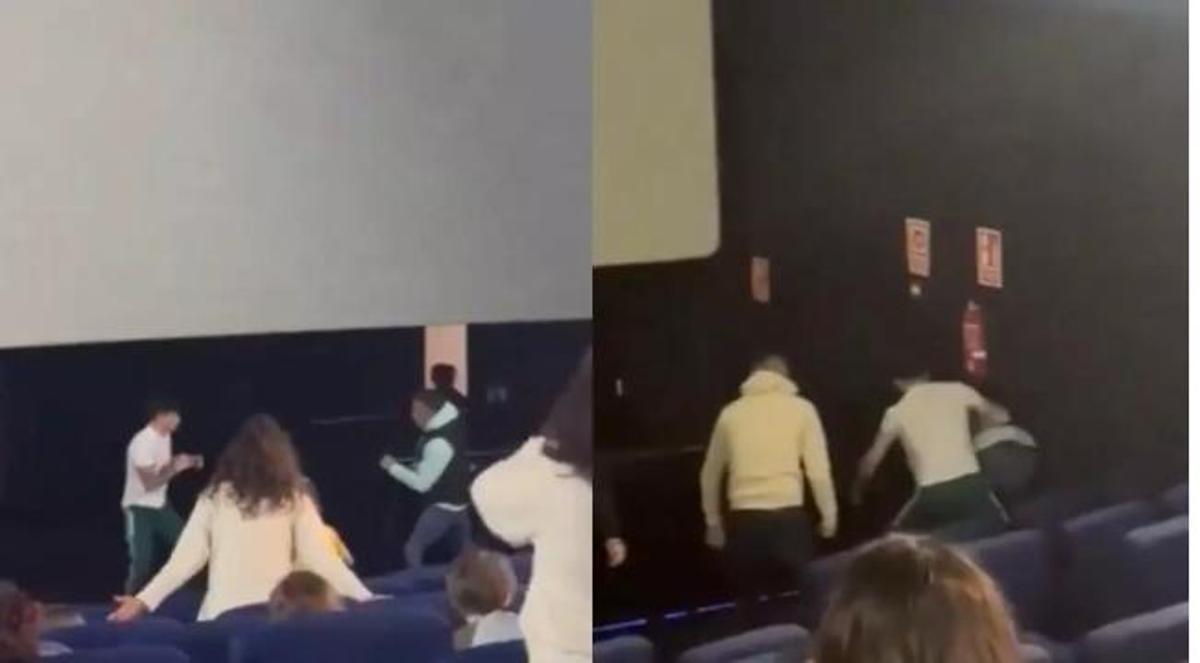 Un hombre grita a su mujer y desata una brutal pelea contra un boxeador en un cine de León