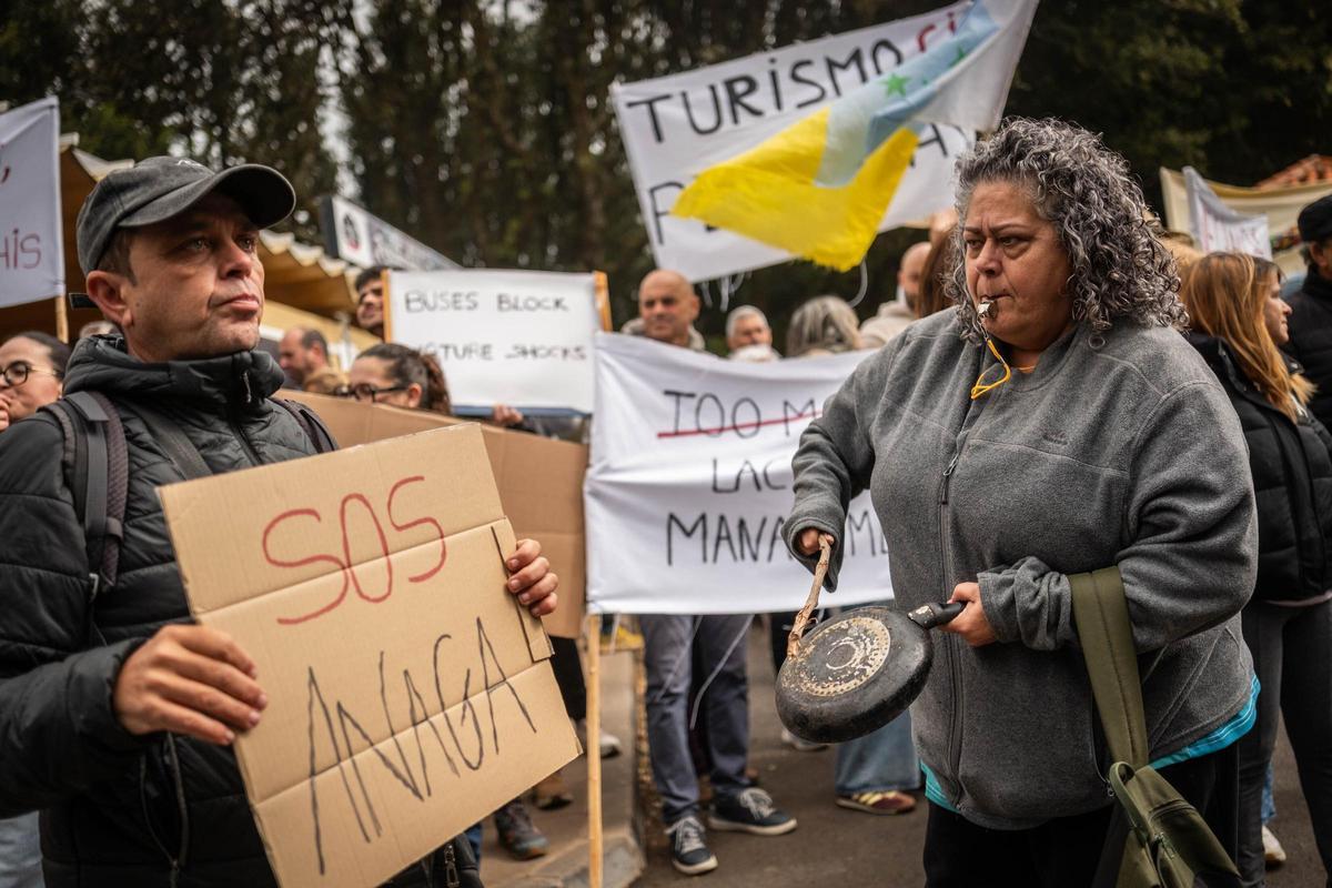 Manifestación en Anaga