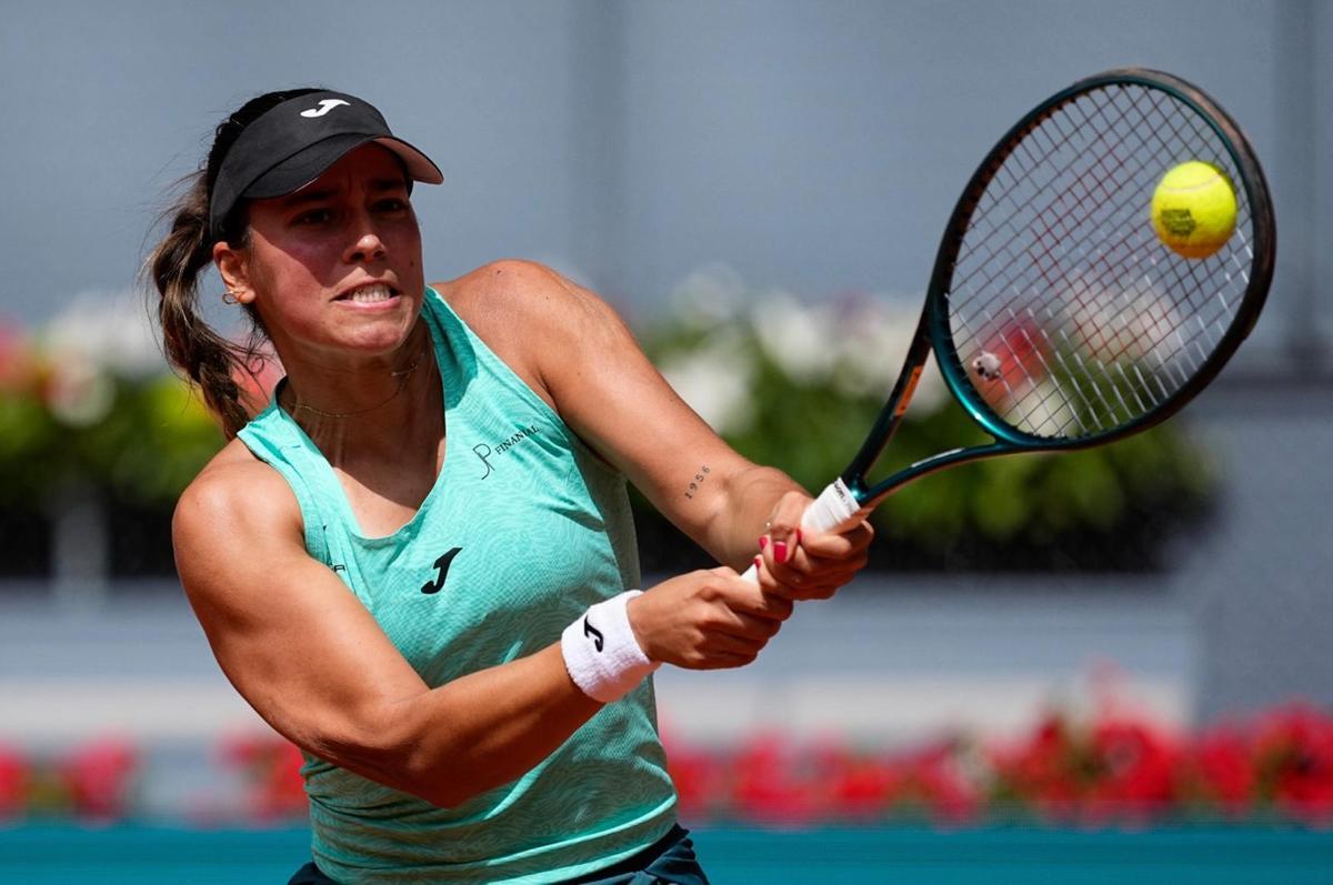 Jessica Bouzas durante el duelo contra la brasileña Beatriz Haddad Maia.
